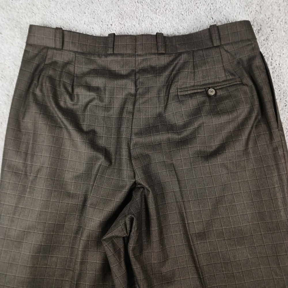 Rare Donear 38R 30W Mens Brown Windowpane Check Scottish Fashion 3 Piece Suit - Picture 14 of 16